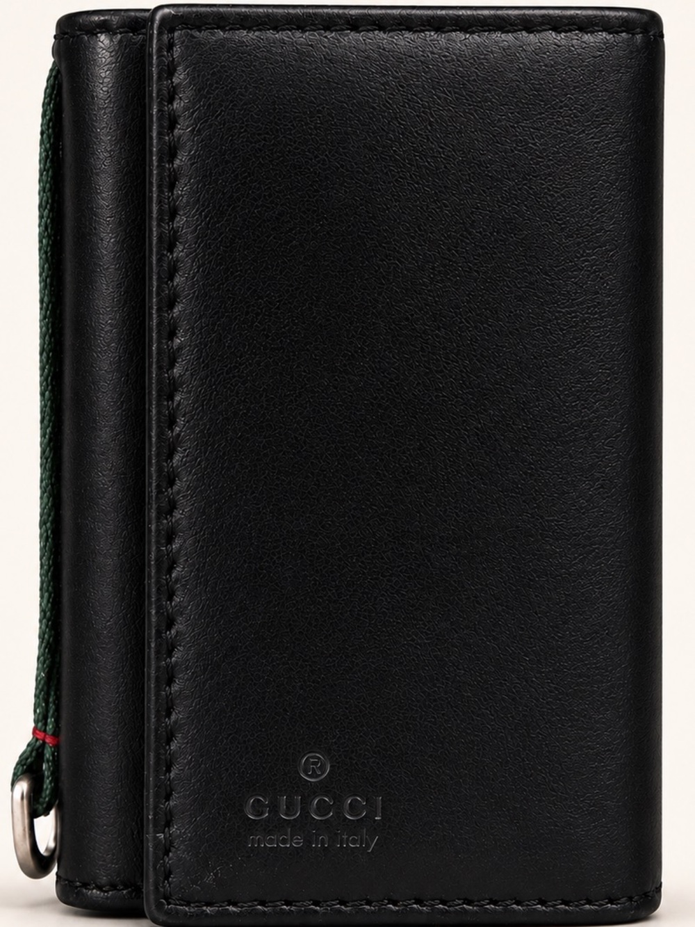 Gucci Leather Key Case Web Stripe